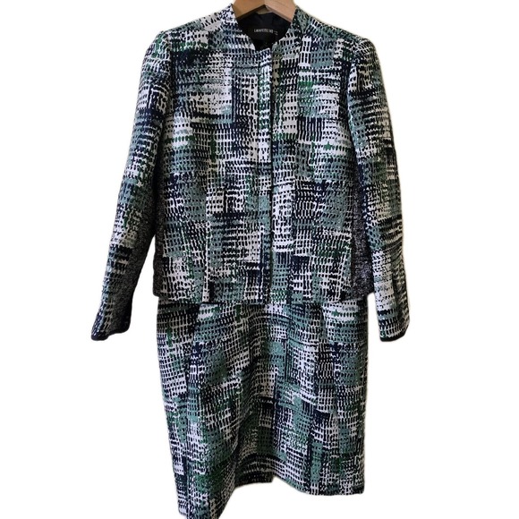 Lafayette 148 New York Jackets & Blazers - Lafayette 148 Womens Blazer Dress Suit Set Size 2 Green White Black Office Fancy